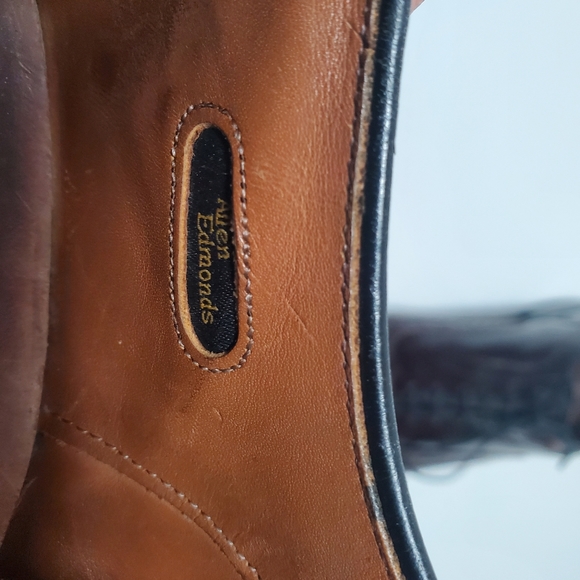 Men's Allen Edmonds McAllister 12.5 B Burgundy Oxford Wingtip Leather Shoes 6275 - Picture 7 of 11